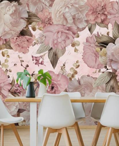 light pink and off white peonies wallpaper
