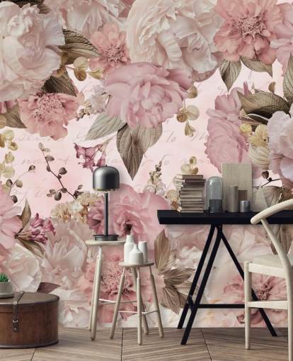 light pink and off white peonies wallpaper