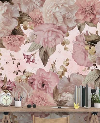 light pink and off white peonies wallpaper