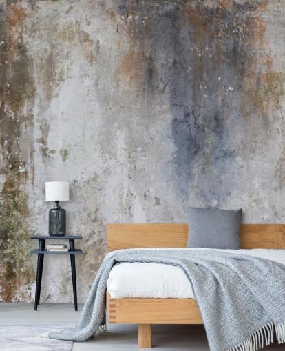 gray, blue and bronze custom concrete wall wallpaper mural called Industrial Wall