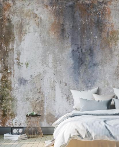 grey, blue and bronze custom concrete wall wallpaper mural called Industrial Wall