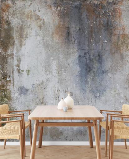 gray, blue and bronze custom concrete wall wallpaper mural called Industrial Wall