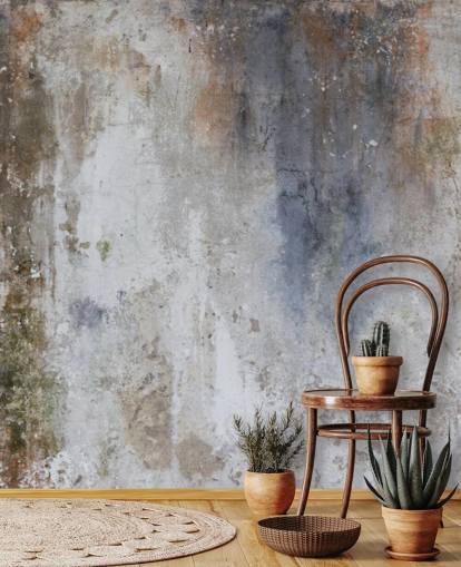 papier peint mural en béton personnalisé gris, bleu et bronze appelé Industrial Wall papier peint mural en béton personnalisé gris, bleu et bronze appelé Industrial Wall