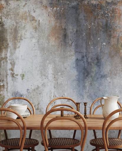 gray, blue and bronze custom concrete wall wallpaper mural called Industrial Wall