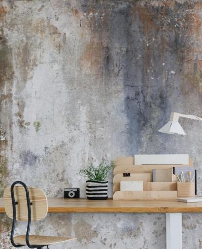 grey, blue and bronze concrete wall wallpaper