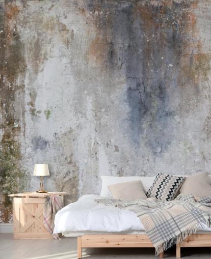 grey, blue and bronze custom concrete wall wallpaper mural called Industrial Wall