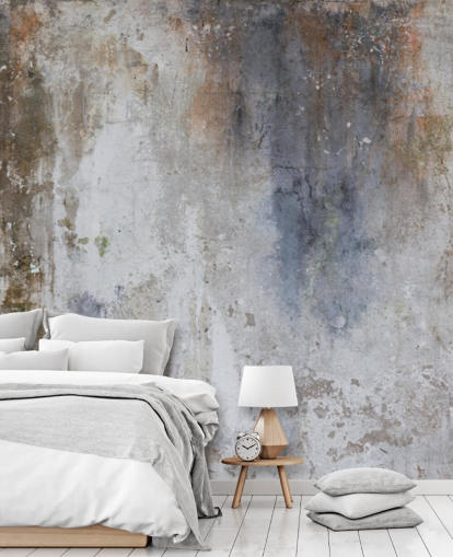 gray, blue and bronze custom concrete wall wallpaper mural called Industrial Wall