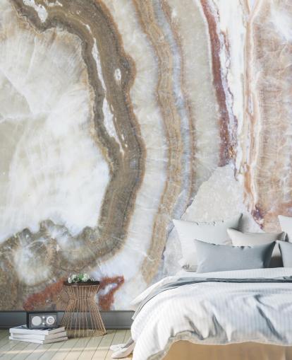 off white og brun marmor tapet