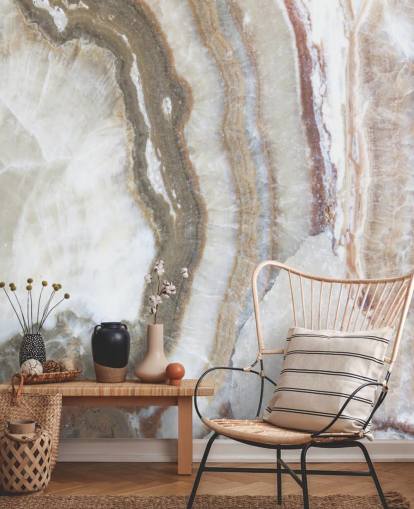 papier peint en marbre blanc cassé et marron