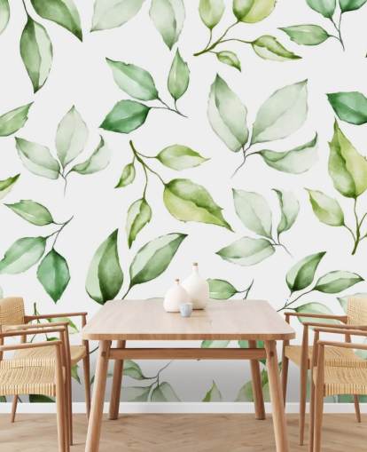 papier peint feuilles vertes