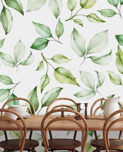 groene bladeren behang
