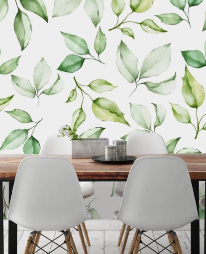 papel de parede folhas verdes