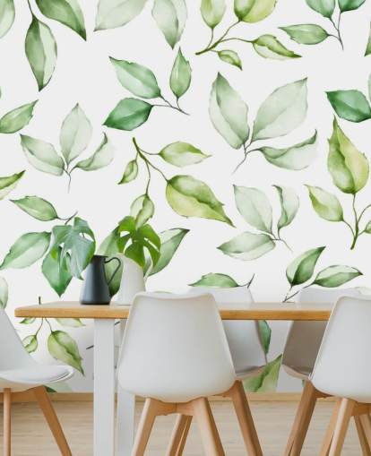 papier peint feuilles vertes