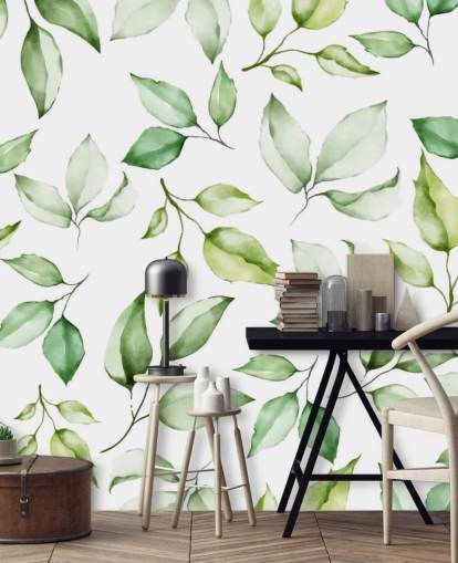 papel de parede folhas verdes papel de parede folhas verdes