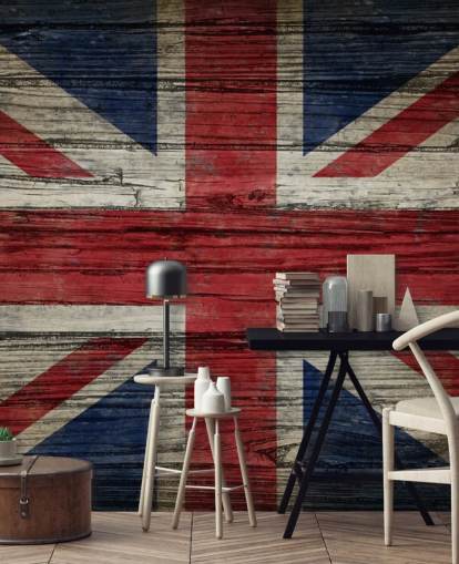 carta da parati union jack su pannelli di legno carta da parati union jack su pannelli di legno