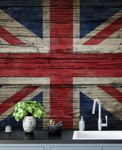 union jack em painéis de madeira papel de parede union jack em painéis de madeira papel de parede