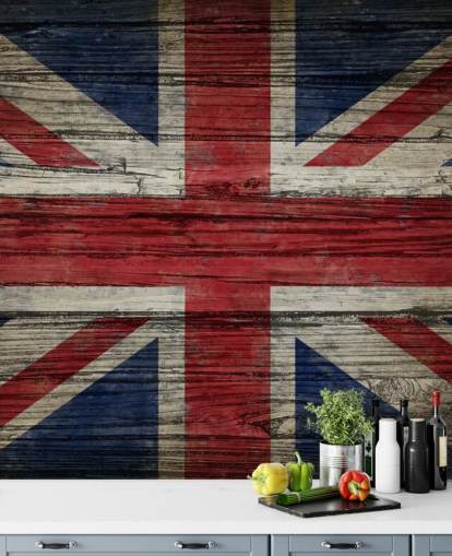 union jack op houten panelen behang union jack op houten panelen behang