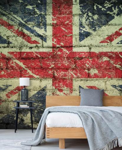 papel pintado union jack efecto ladrillo papel pintado union jack efecto ladrillo