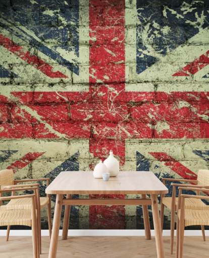 brick effect union jack wallpaper