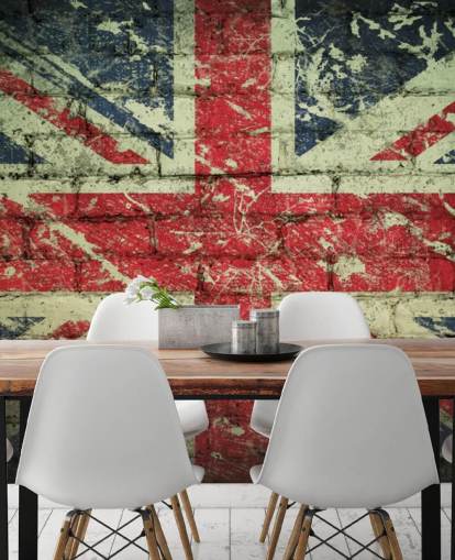 brick effect union jack wallpaper