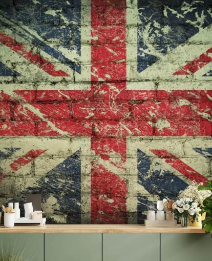 papel pintado union jack efecto ladrillo papel pintado union jack efecto ladrillo