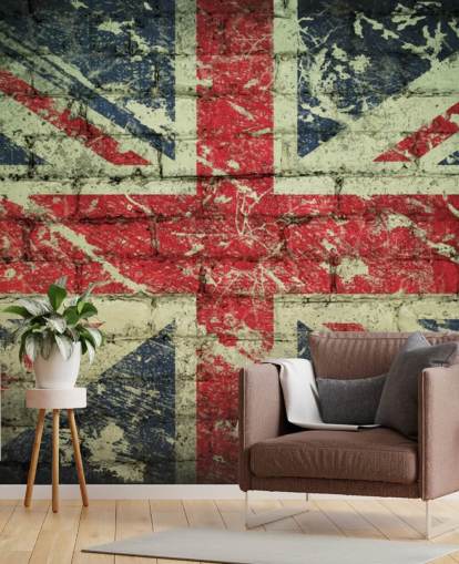 mursten effekt union jack tapet