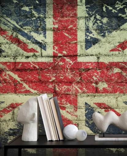 papier peint union jack effet brique papier peint union jack effet brique