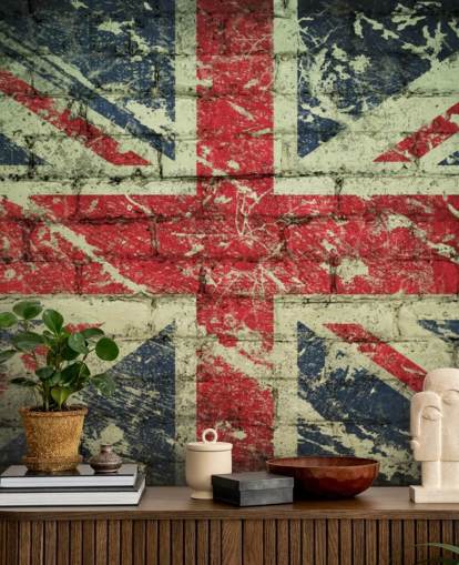 mursten effekt union jack tapet