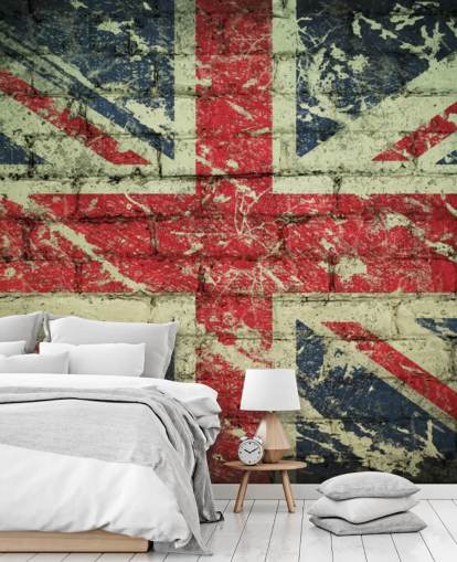 brick effect union jack wallpaper