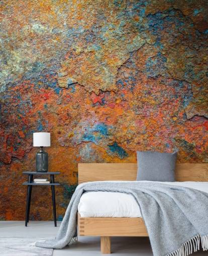 papier peint mural coloré en rouille appelé Rusty Rainbow pour le bureau ou la maison