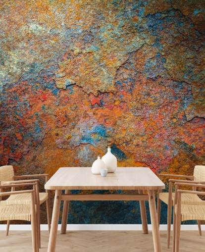 colorful rust wallpaper mural called Rusty Rainbow for office or home