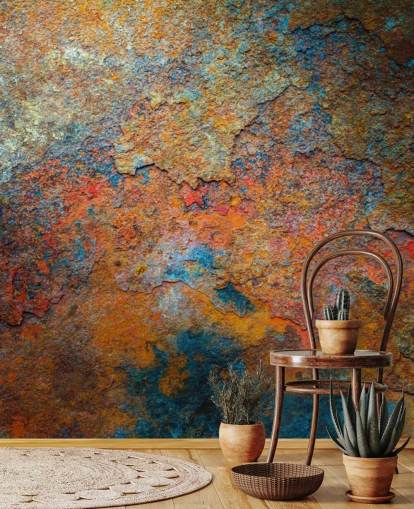 carta da parati murale colorata color ruggine chiamata Rusty Rainbow per ufficio o casa