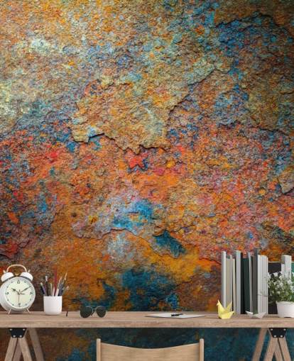 Buntes Rosttapeten-Wandbild namens Rusty Rainbow für Büro oder Zuhause