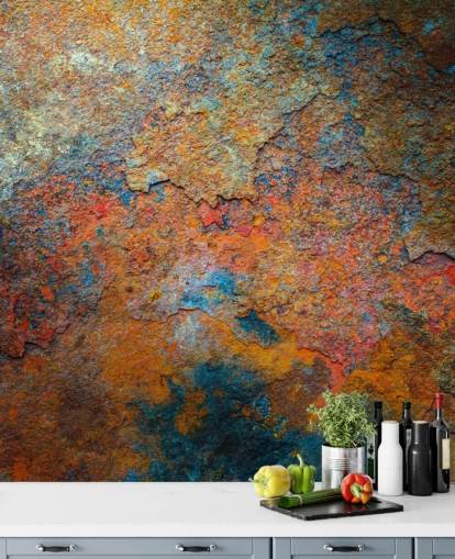 colourful rust wallpaper mural called Rusty Rainbow for office or home