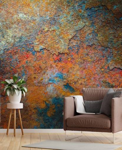 Buntes Rosttapeten-Wandbild namens Rusty Rainbow für Büro oder Zuhause