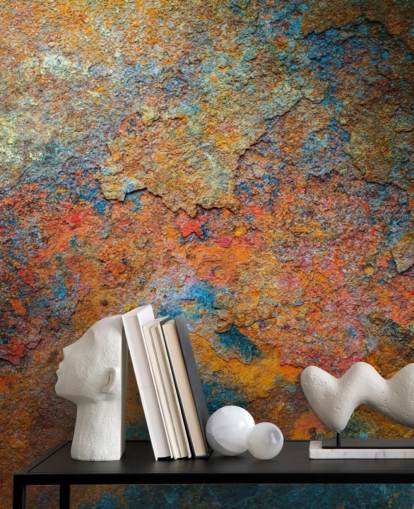 colourful rust wallpaper mural called Rusty Rainbow for office or home