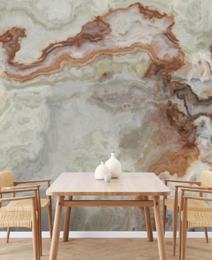 braune, orange und weiße Marmortapete für Küchen, Badezimmer und Wohnzimmer