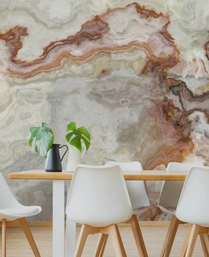 brown, orange and white marble wallpaper for kitchens, bathrooms and living rooms