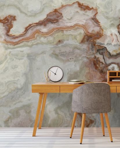 brown, orange and white marble wallpaper for kitchens, bathrooms and living rooms