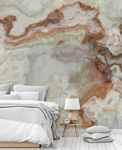 brown, orange and white marble wallpaper for kitchens, bathrooms and living rooms