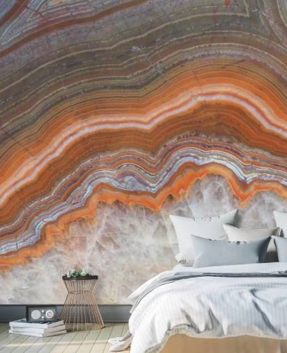 orange, white and gray geode wallpaper