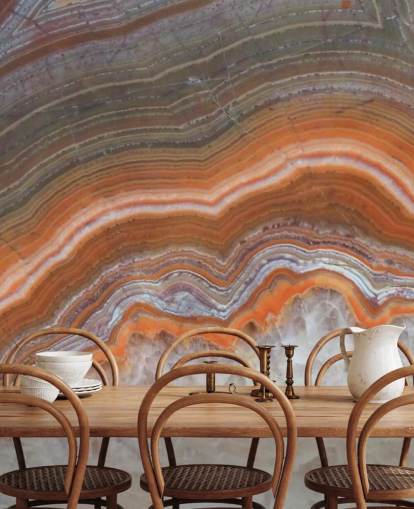 orange, vit och grå geode tapet