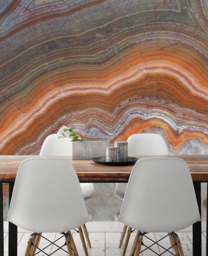 papel de parede de geodo laranja, branco e cinza