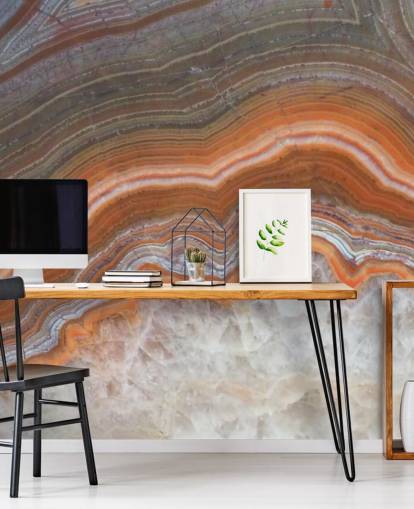 orange, white and grey geode wallpaper