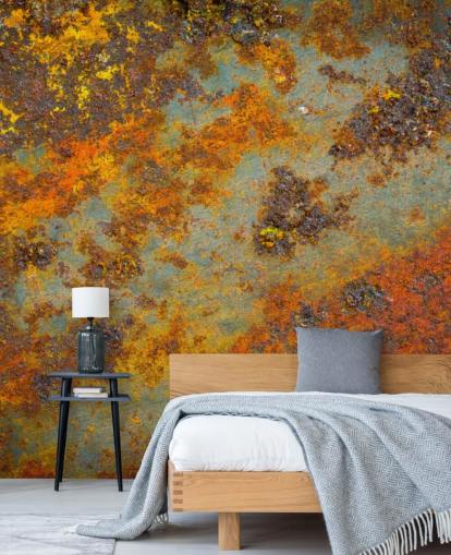 orangefarbenes Tapeten-Wandbild aus Metall namens Flecks of Rust für Wohn-, Schlaf- und Geschäftsräume