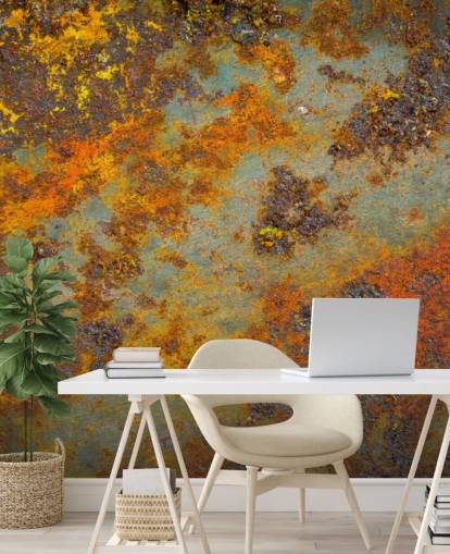 orange metal wallpaper mural called Flecks of Rust for living rooms, bedrooms and commercial spaces orange metal wallpaper mural called Flecks of Rust for living rooms, bedrooms and commercial spaces