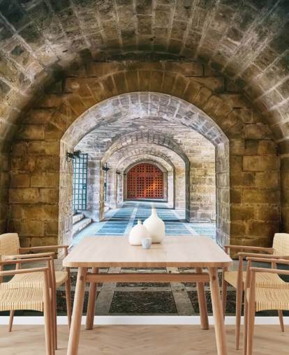 tunnel che va alla carta da parati dungeon