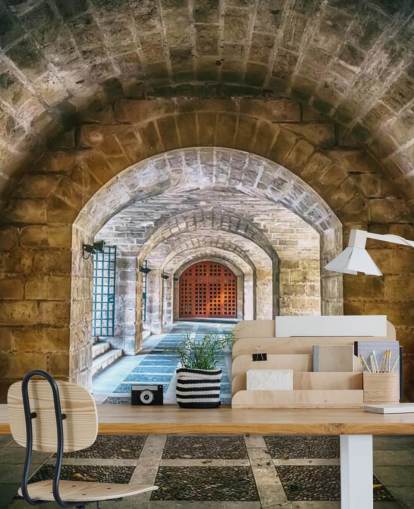 tunnel che va alla carta da parati dungeon