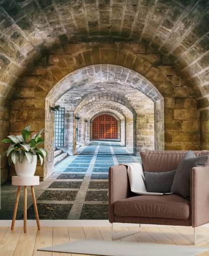 tunnel che va alla carta da parati dungeon