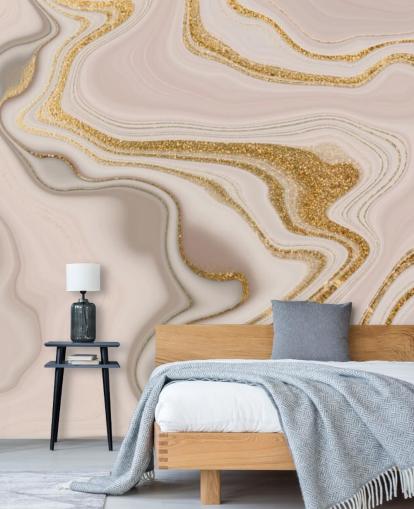 lichtroze en goud aquarelbehang lichtroze en goud aquarelbehang